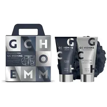 Grace Cole Homme Relax & Refresh Gift Set ( Černý pepř & Mandarinka ) - Dárková sada péče o tělo s houbičkou ( 3 ks )