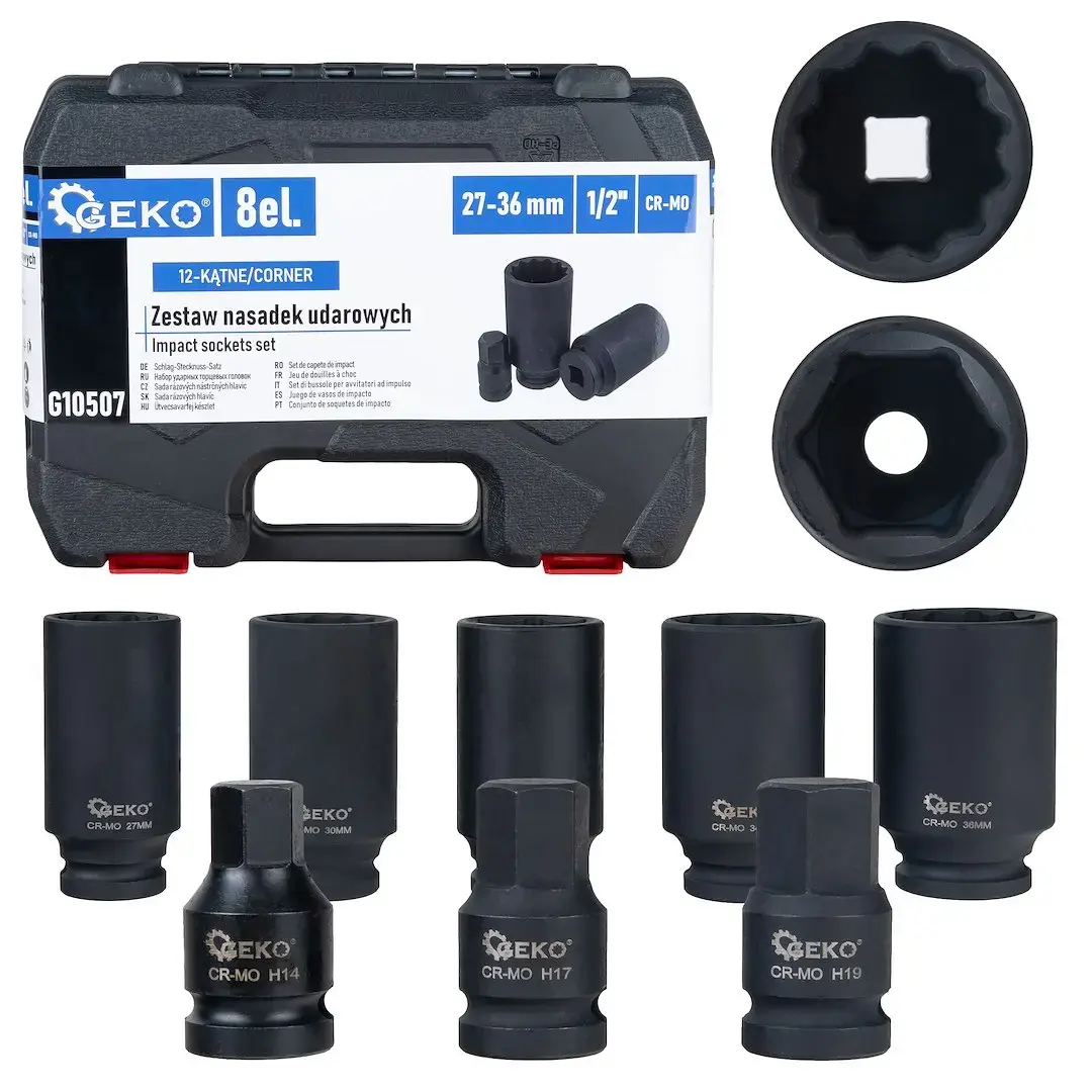 8pcs 1/2" 12pt Impact Sockets Set