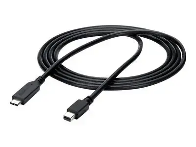 StarTech.com 6ft | 2m USB-C to Mini DisplayPort Cable - 4K 60Hz - Black - USB 3.1 Type C to mDP Adapter (CDP2MDPMM6B) - external video adapter - STM32F072CBU6 - black