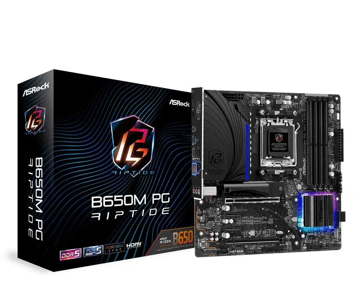 ASRock Motherboard B650M PG Riptide - Micro ATX - Socket AM5 - AMD B650