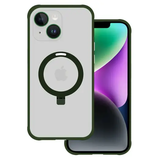 Tel Protect Magical telefoni ümbris alusega ja MagSafe toega iPhone 13 roheline