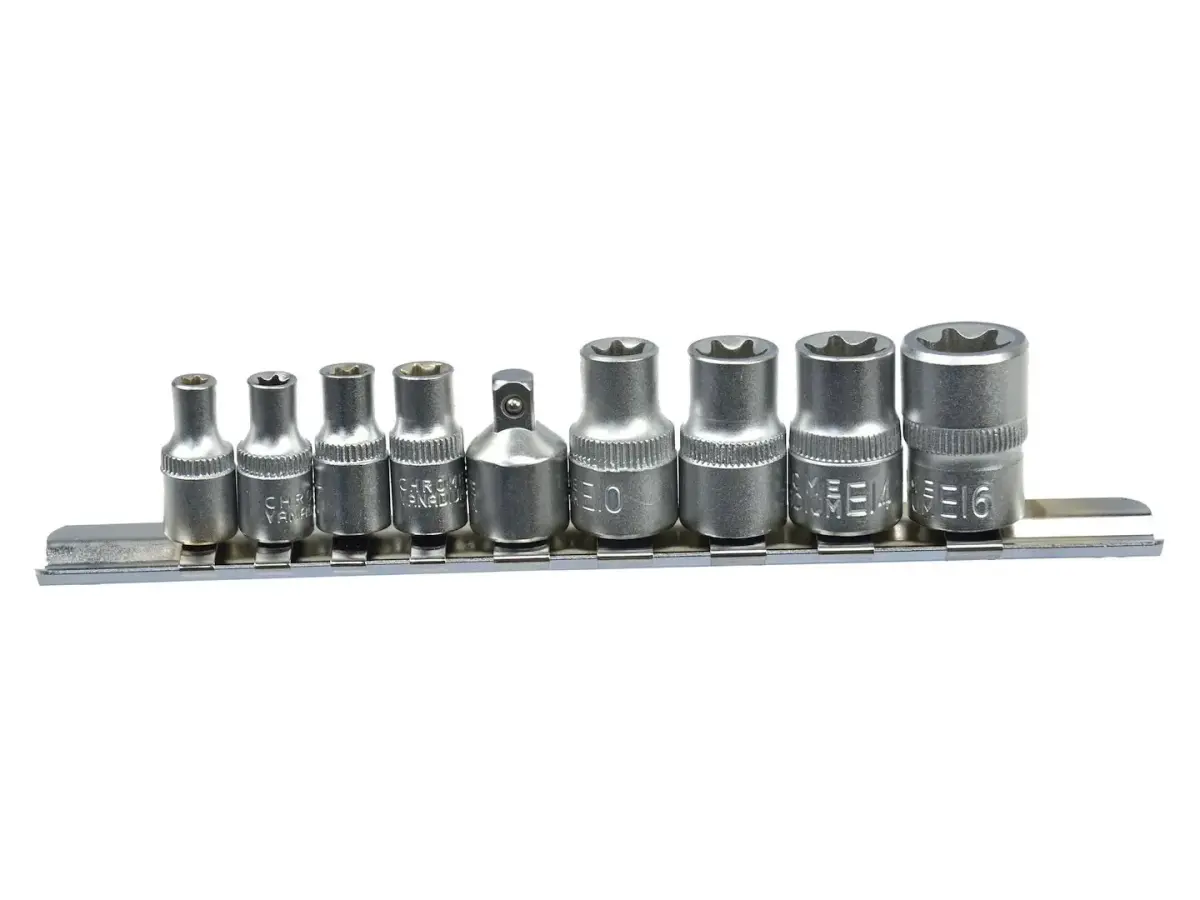 TORX Socket Set E5-E16 CrV 1/4 & 3/8 in. Drive, 9 pcs