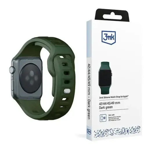 3mk Protection Silicone smartwatch strap for Apple Watch (42/44/45/49 mm) | Silicone | dark green