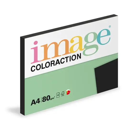 Krāsains papīrs IMAGE COLORACTION, A4, 80 gsm, 50 loksnes, BLACK, No. 99