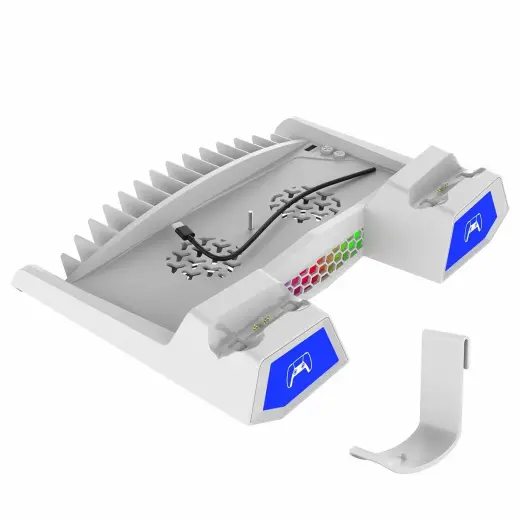 iPega P5S023 Multifunctional Charging RGB Stand with Cooling for PS5/PS5 Slim/PS5 Pro White (Damaged Package)