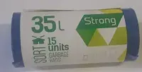 Sortex Trash bags, 35L, 50x60 cm, 30 mic, blue, 15 pcs
