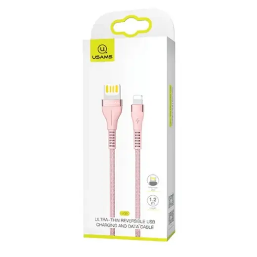 USAMS SJ360 провод для передачи данных и зарядки | USB-A на Lightning | 10W | 1.2m | розовый