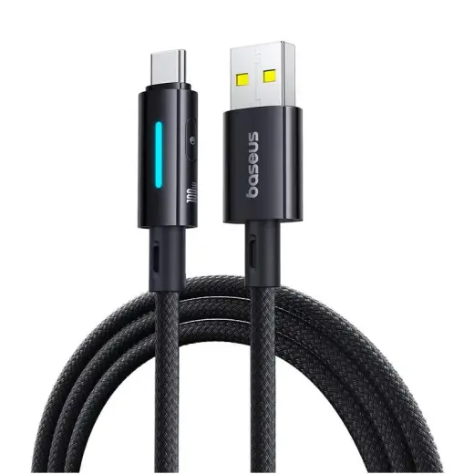 Baseus Lit Button-Control data transfer and charging cable | USB-A to USB-C | 100W | 1m | black