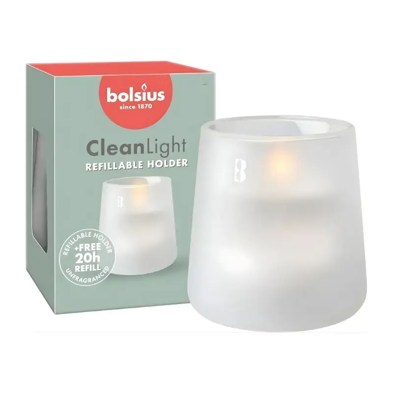 Svece arom. stikla gl. Clean Light Ø95x85mm 0% fragrance