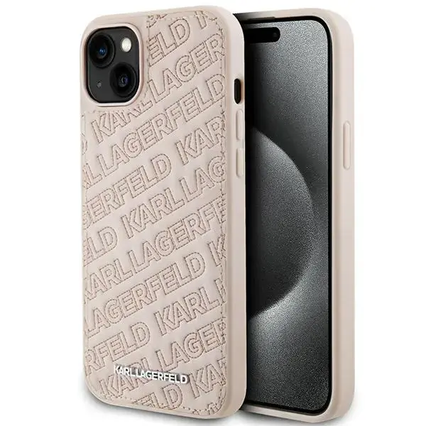 Karl Lagerfeld KLHCP15MPQKPMP iPhone 15 Plus | 14 Plus 6.7" różowy|pink hardcase Quilted K Pattern