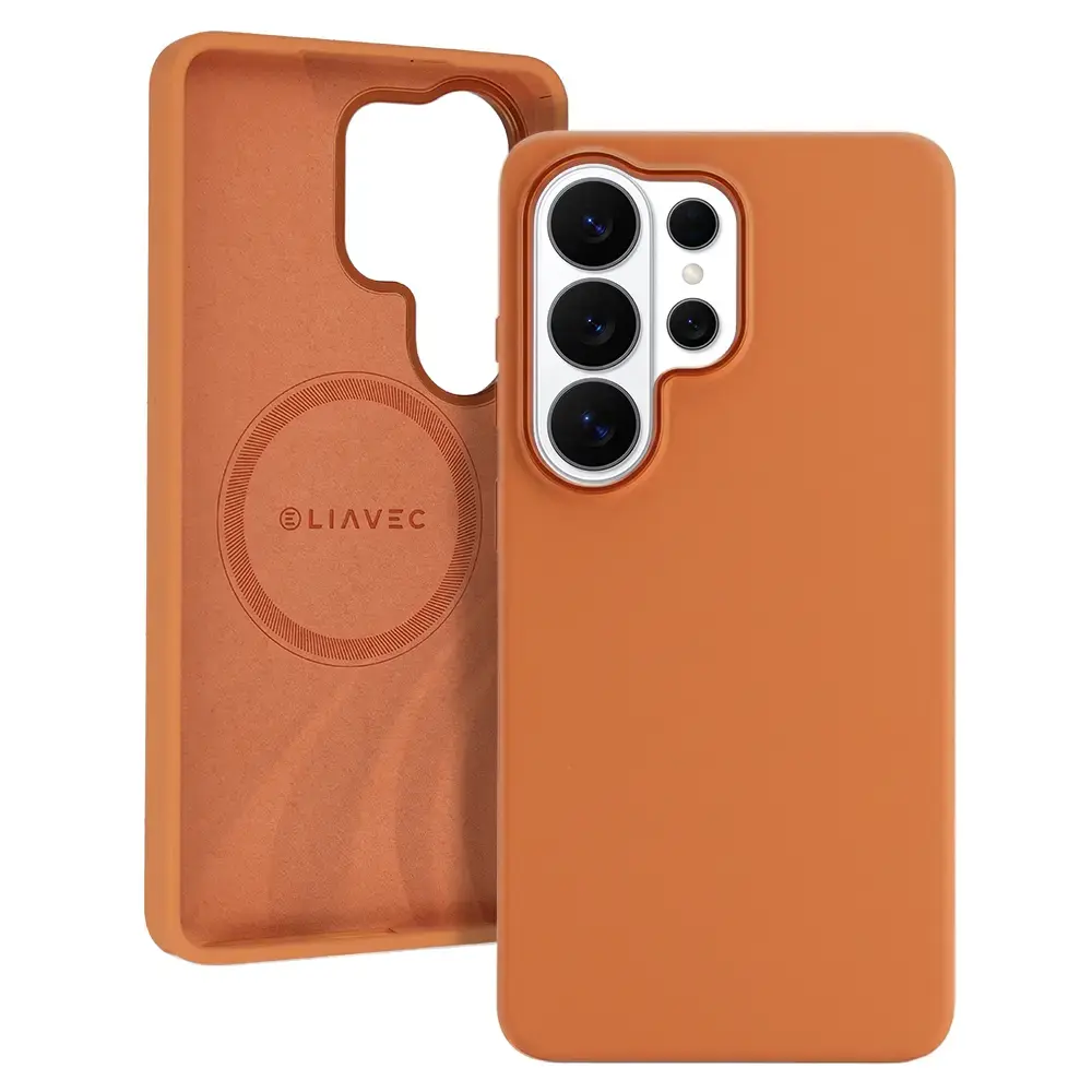 Liavec Silky maciņš ar MagSafe atbalstu telefonam Samsung Galaxy S26 Ultra (S948) oranžs
