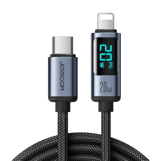 Joyroom S-CL020A16 провод для передачи данных и зарядки | USB-C на Lightning | 20W | с LED дисплеем | 1.2m | черный