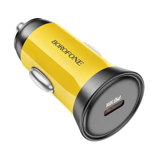 Зарядка для автомобиля Borofone Searcher BZ26 | 30W | PD, QC | USB-C | желтый