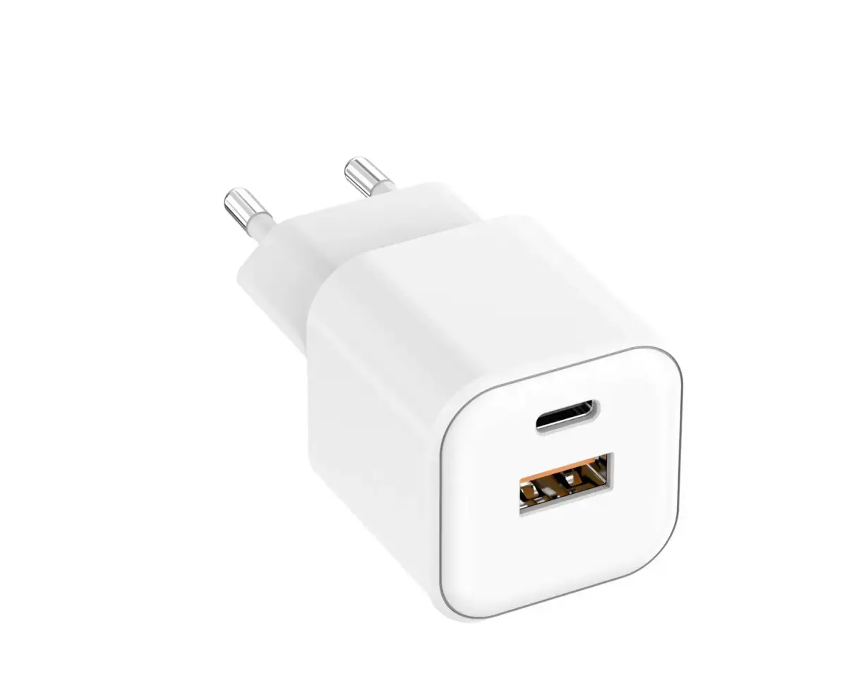 Setty LSGaN-AC-200 tīkla lādētājs | 20W | GaN | USB-A, USB-C | balts