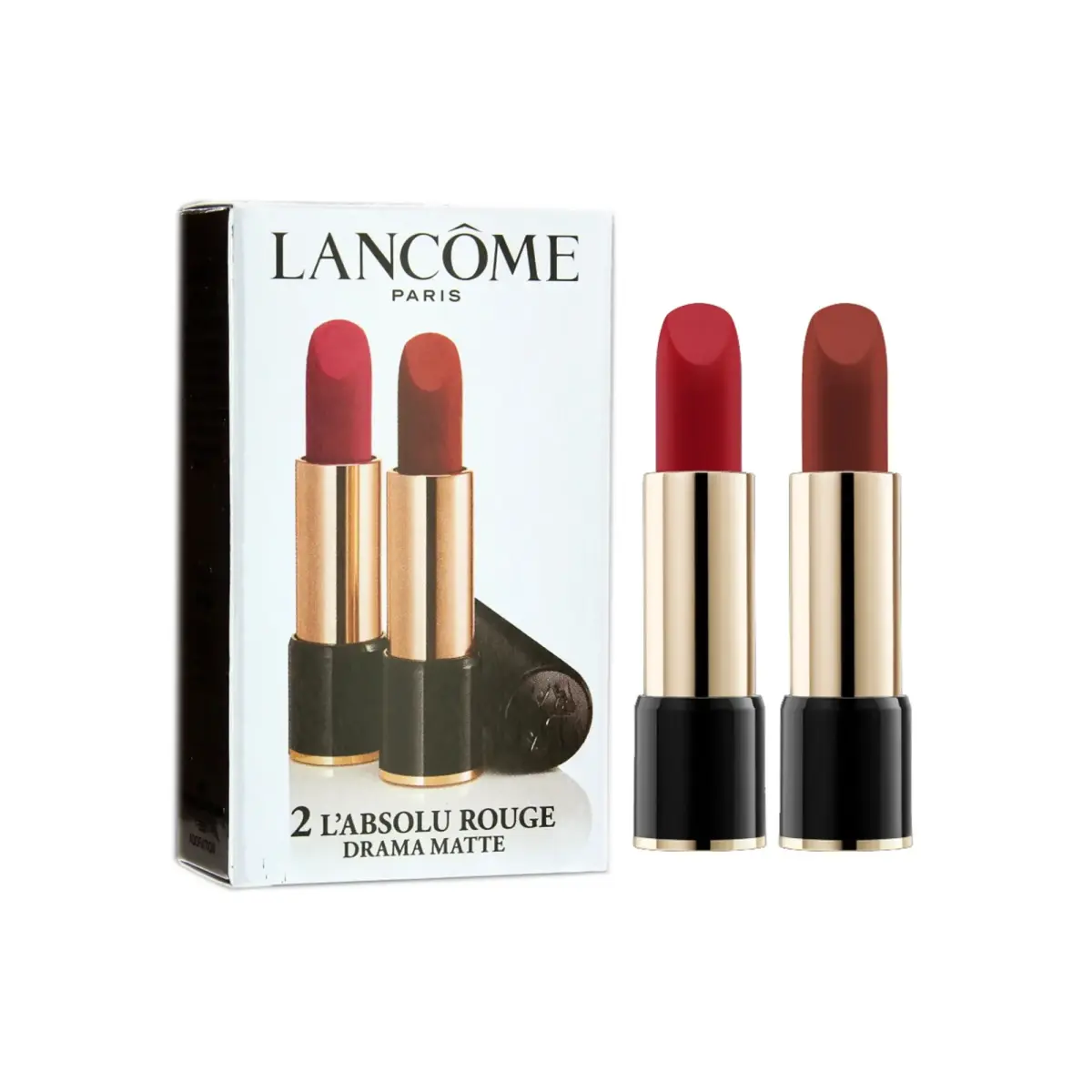 Set Duo, Lancome, L`Absolu Rouge, Matte, Cream Lipstick, 290, Drama, 2 pcs, 3.4 g