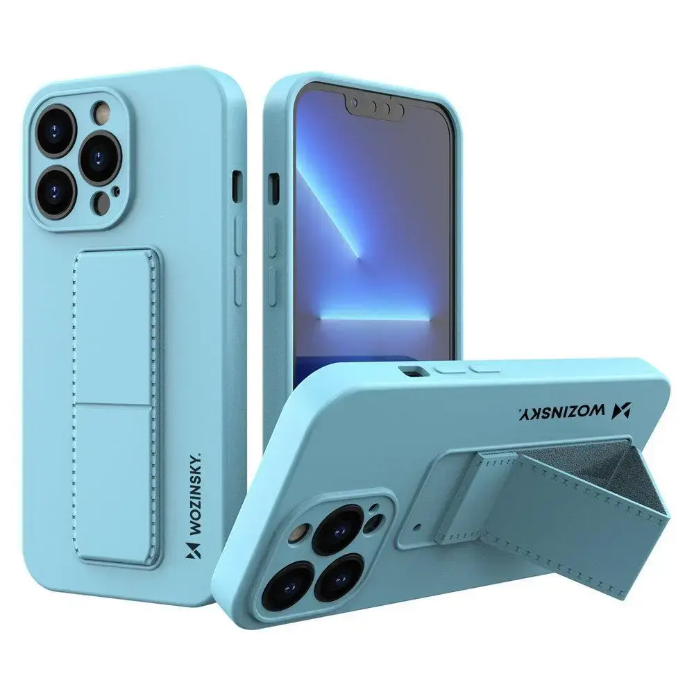 Wozinsky Kickstand Case maciņš ar statīvu telefonam iPhone 13 mini zils