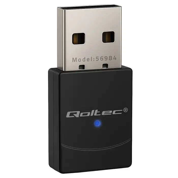 Qoltec Wireless Ultra High Speed Mini Adapter WiFi 6 | Standard AX | Bluetooth 5.4 | USB | 900Mbps