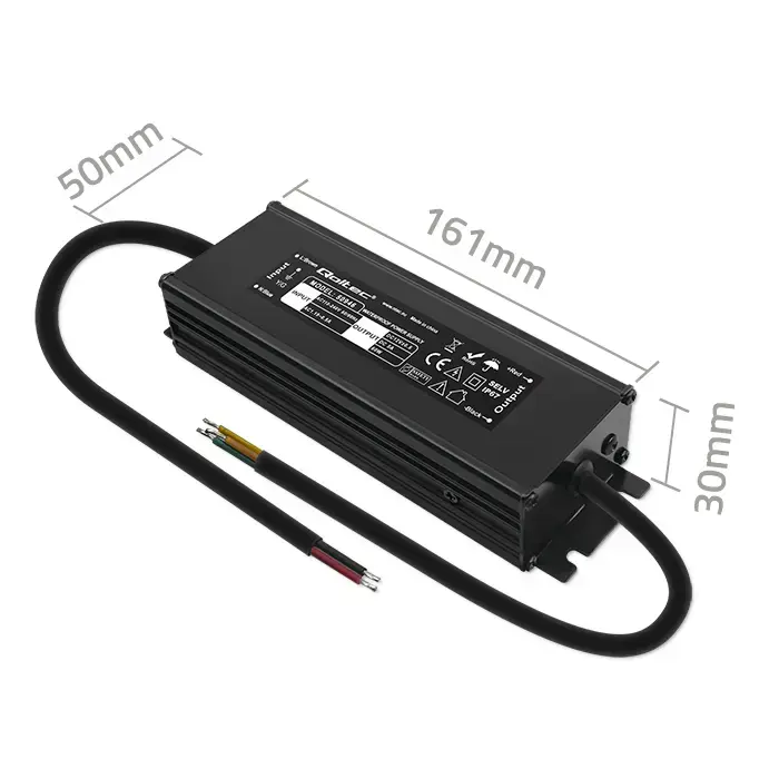 Qoltec LED Driver IP67 60W | 12V | 5A | Waterproof | Black