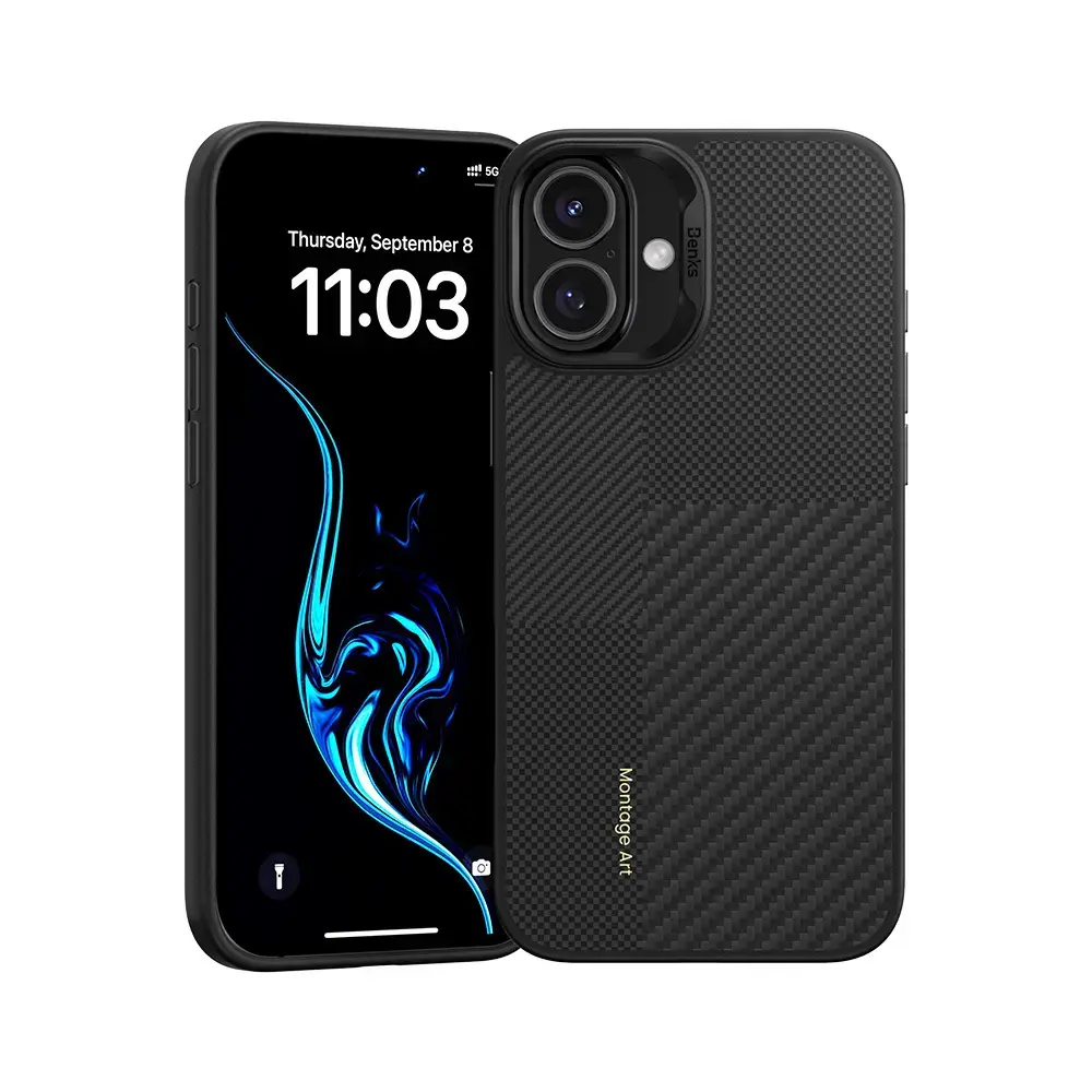 Benks Montage Magnetic Armor Pro Kevlar maciņš telefonam iPhone 16 Plus melns