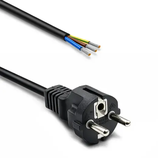 Qoltec SCHUKO CEE 7/7 power cable | copper Cu | stripped and soldered | 3x0.75 mm² | 1.8 m