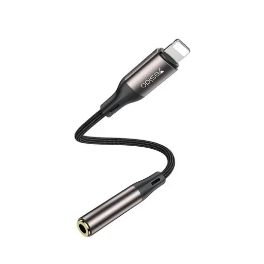 YESIDO AUDIO CABLE YAU45 LIGHTNIG/3,5MM AUX FEMALE 30CM BLACK