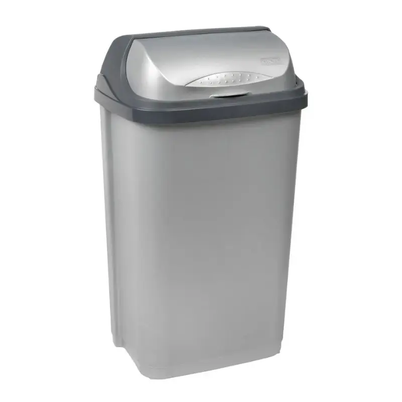 Atkritumu spainis ar rotējošu vāku 50L Rasmus 39x29,5x67,5cm gaiša sudraba krāsā