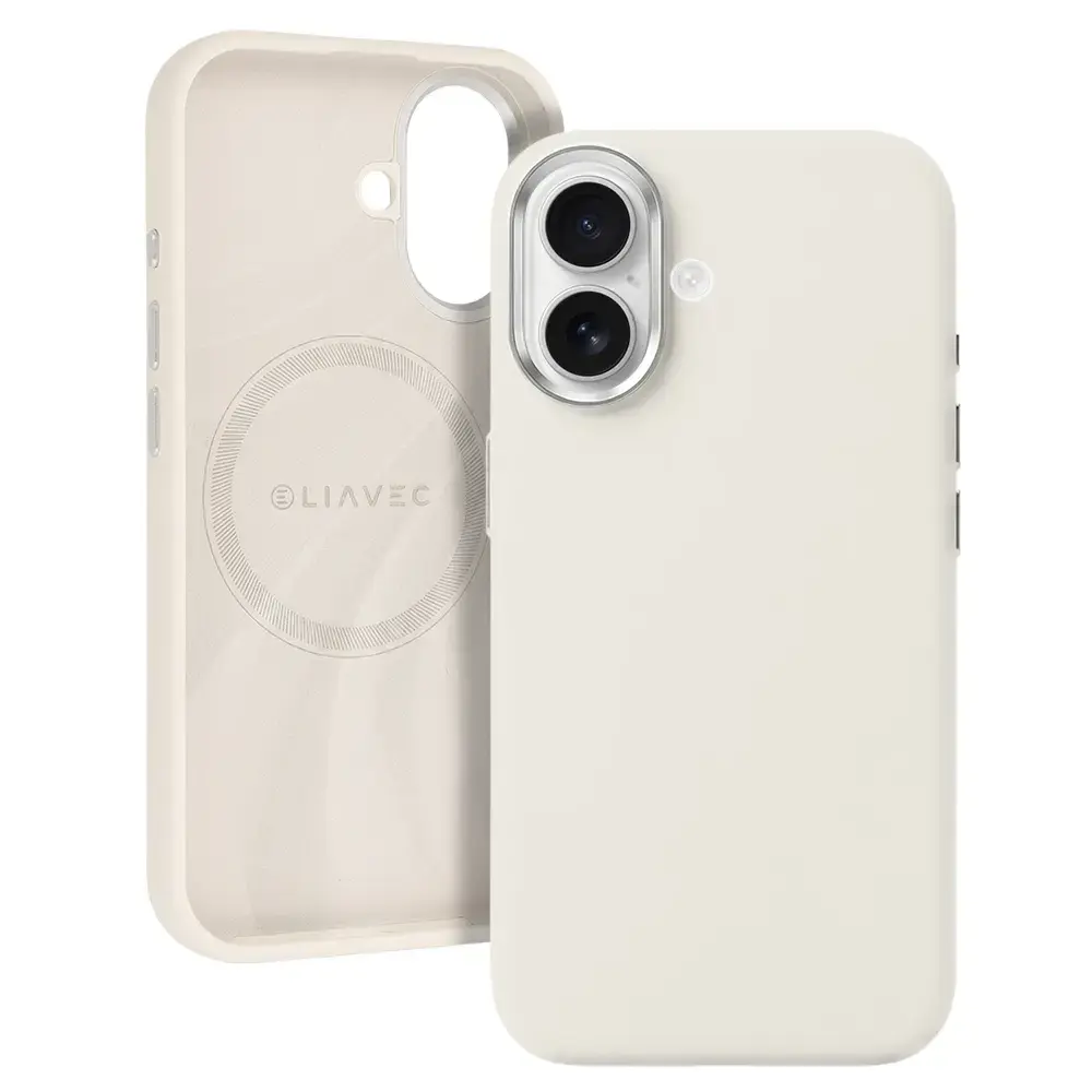 Liavec Silky maciņš ar MagSafe atbalstu telefonam iPhone 17 bēšs