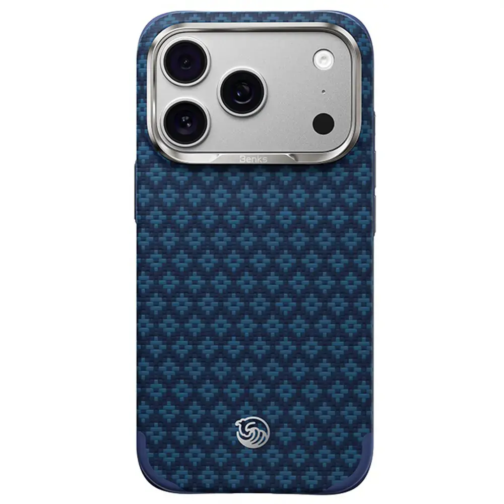 Benks Armor Grid Edge X9 Kevlar Metal Frame phone case for iPhone 18 Pro Max | iPhone 17 Pro Max blue