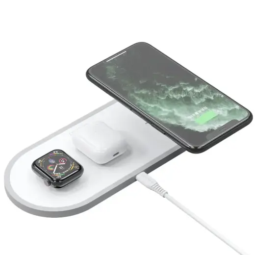 Dudao 3in1 Qi Wireless Charger for Phone | AirPods | Apple Watch 38mm white (A11 white)