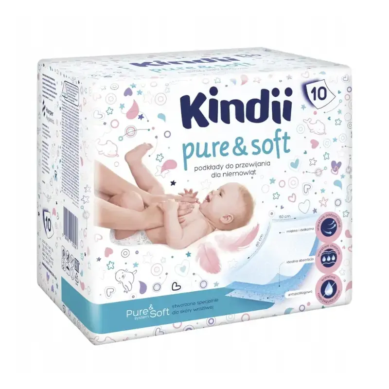 Kūdikių paklodės Kindii Pure& Sof 10 vnt. 60x60cm