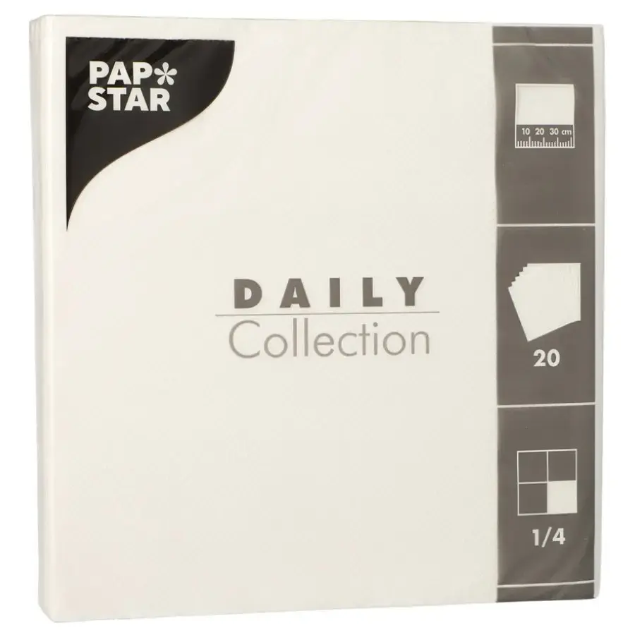 Papstar Napkins 3-ply, 20 pcs, white