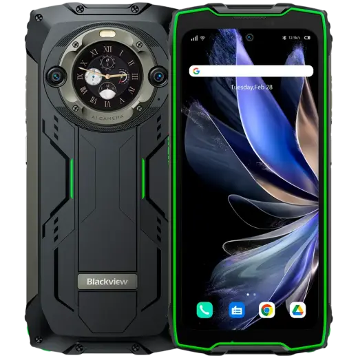 Blackview Rugged BV9300Pro LTE 6.7" FHD+IPS 1080x2388 120Hz Corning 5 12GB+256GB MT6789V G99 Dual-display CAM Front 32MP Rear 64MP+8MP IP68/IP69K Waterproof NFC Fingerprint 15080mAh NO Charger Android 13 up to 15 Green
