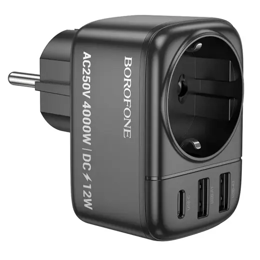 Зарядное устройство Borofone BAC14 Wide | 12W | USB-A, USB-C | чёрное