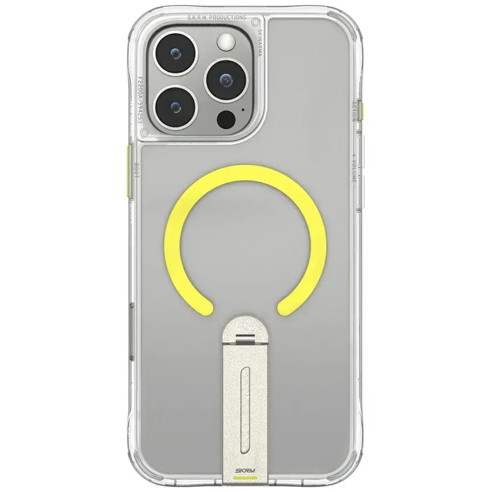 Case Skinarma Helix for iPhone 16 Pro Max Magnetic Charging 360 Rotating Stand transparent