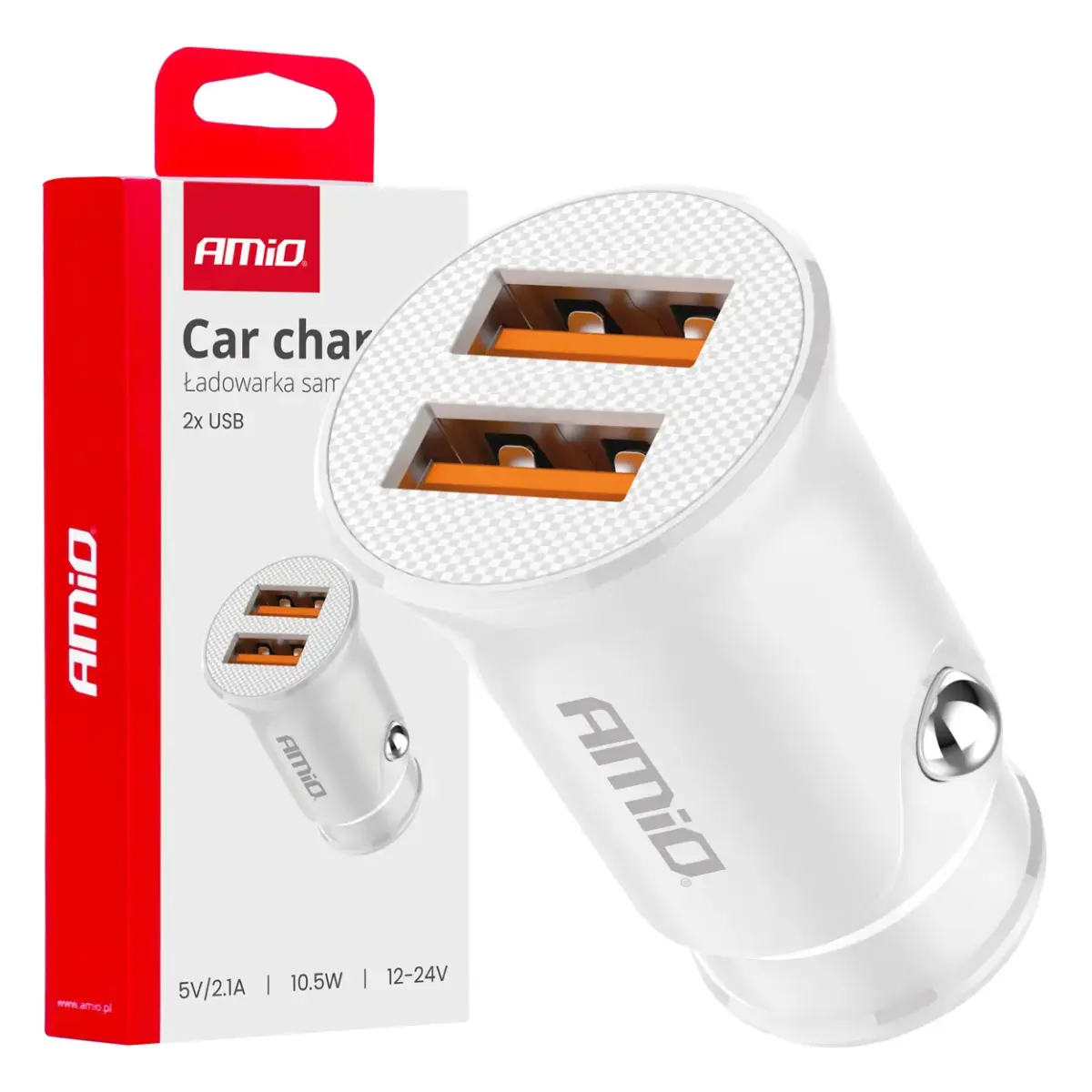 AMiO AMiO-03872 auto lādētājs | 10.5W | USB-A