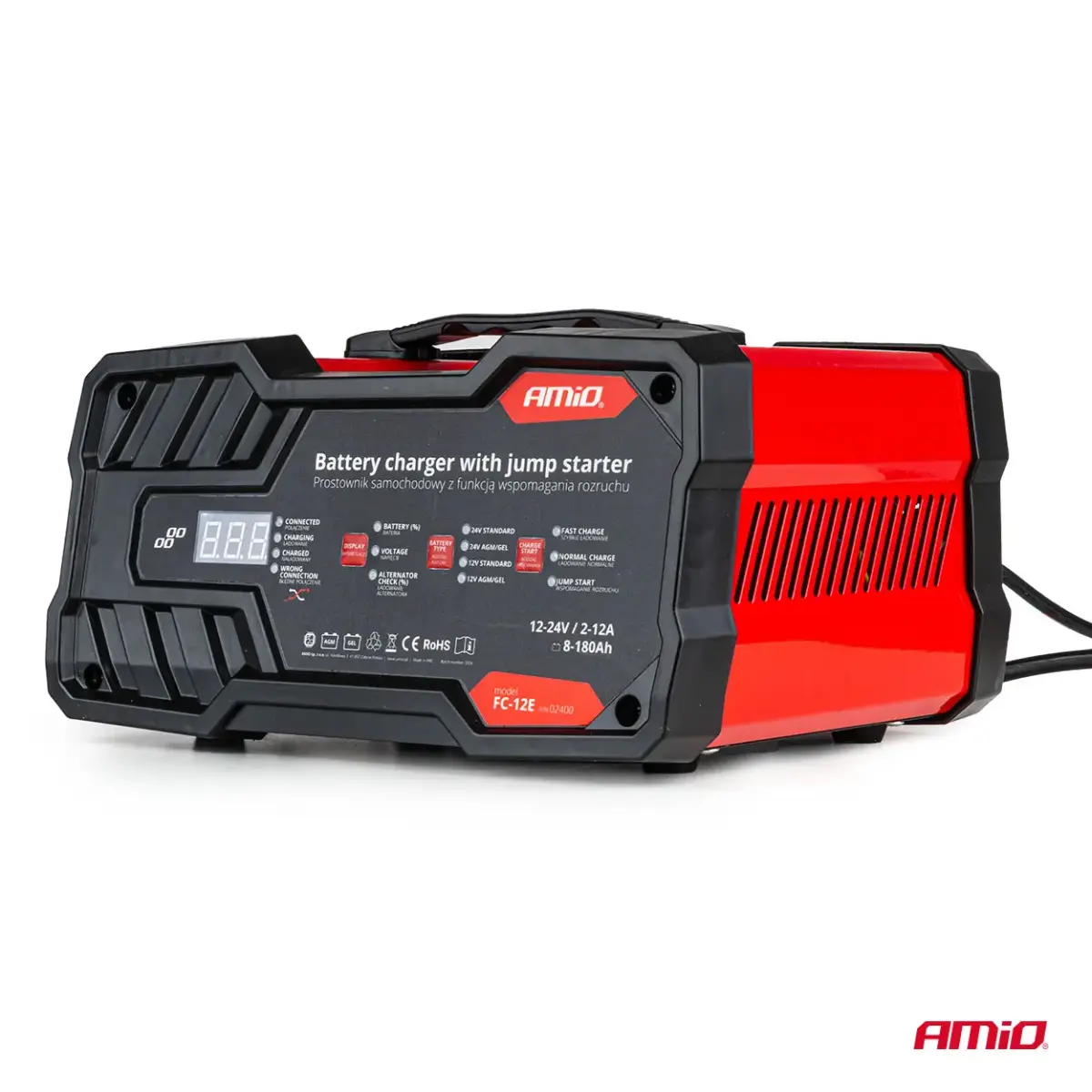 Battery charger 12A 12/24V  with jump starter 12V 75 A