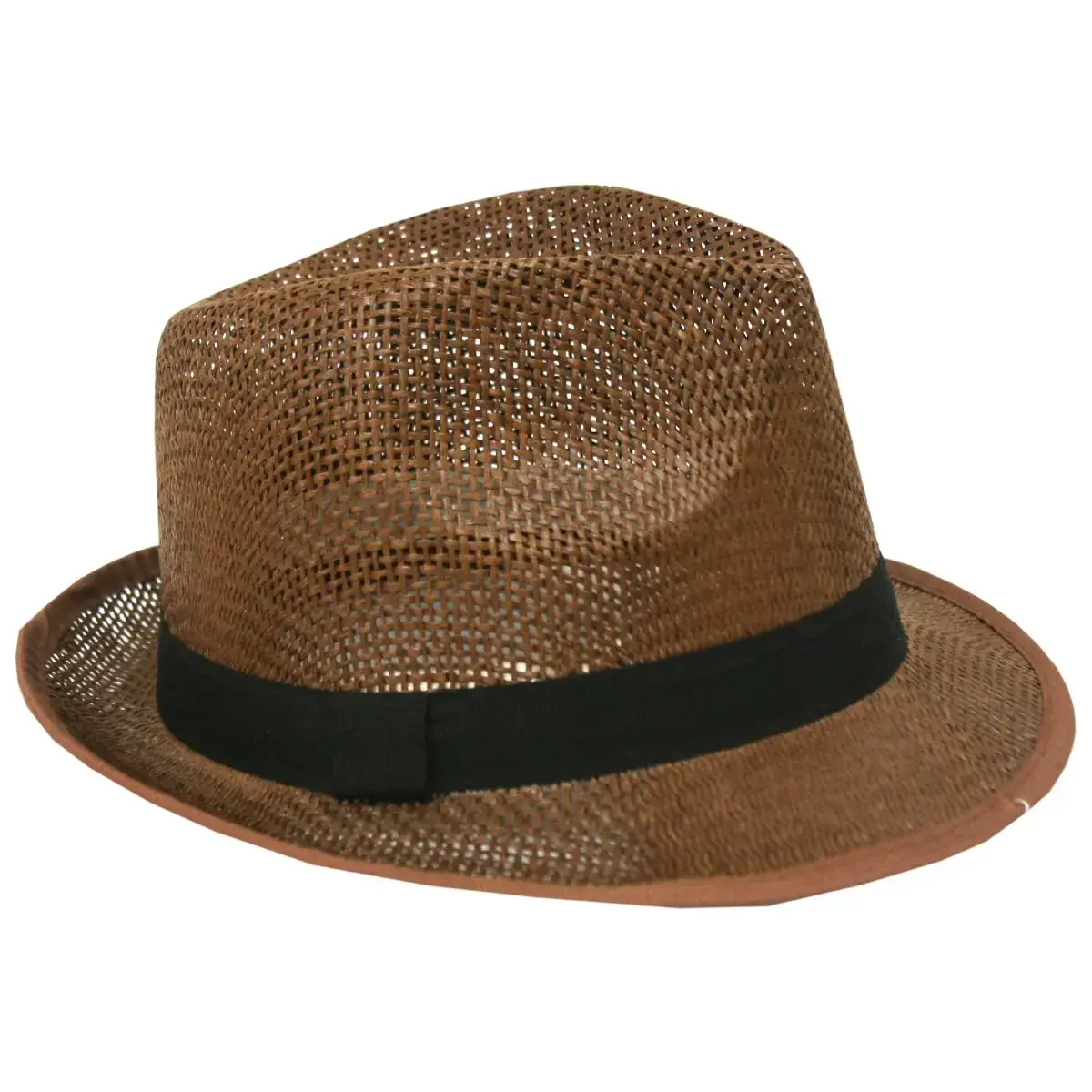 BESK Wide-brim hat 58cm brown