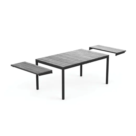 Dārza galds pagarināms Deco Porto Nova Extendable 160-240 pelēks/melns