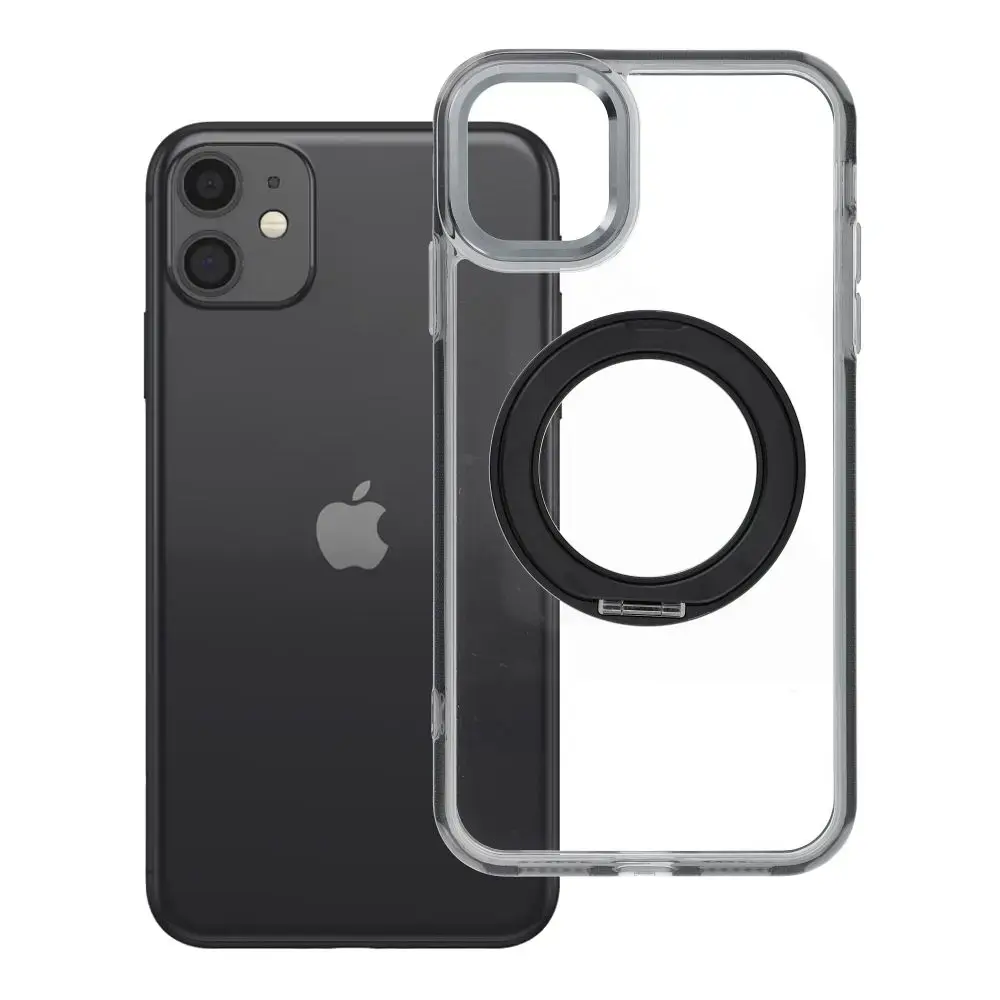 Case for iPhone 11 Frame Circle Stand compatible with MagSafe black