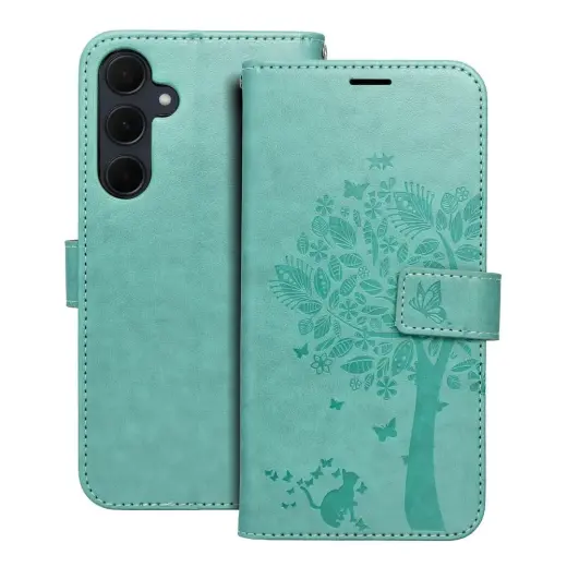 MEZZO tree grāmatveida maciņš telefonam Samsung Galaxy A35 5G (A356) zaļš