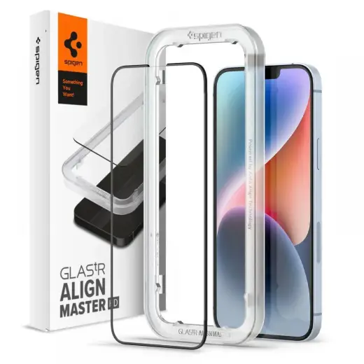 Spigen ALM GLASS FC tempered glass for phone iPhone 13 | iPhone 13 Pro | iPhone 14 black
