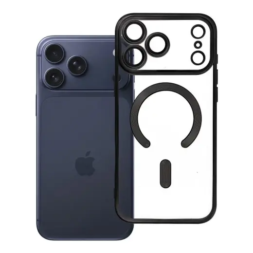 Electro Mag telefono dėklas su MagSafe palaikymu iPhone 17 Pro Max | iPhone 18 Pro Max juodas
