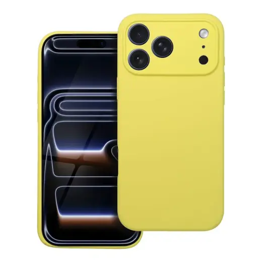 Silicone 2mm maciņš telefonam iPhone 17 Pro Max dzeltens
