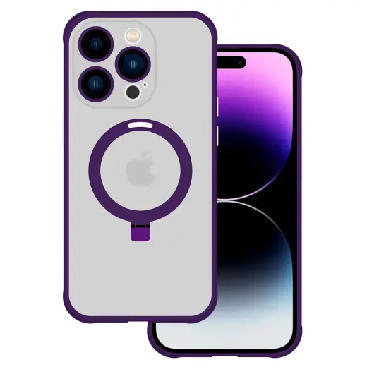 Tel Protect Magical maciņš ar statīvu un MagSafe atbalstu telefonam iPhone 13 Pro violets