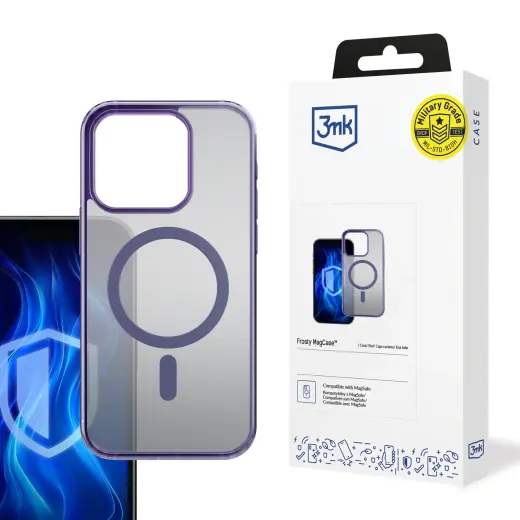 3mk Frosty MagCase phone case with MagSafe support for iPhone 13 Pro Max purple