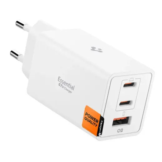 Spigen EE673EU reisilaadija | 67W | GaN | USB-C, USB-A | valge