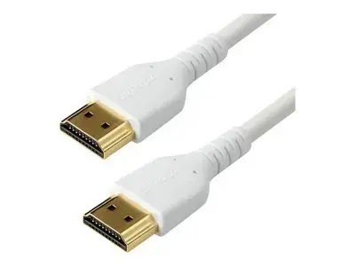 StarTech.com 1m Premium Certified HDMI 2.0 Cable with Ethernet - 3ft High Speed UHD 4K 60Hz HDR Durable Rugged Ultra HD HDMI Monitor Cord (RHDMM1MPW) - HDMI with Ethernet cable - 1 m
