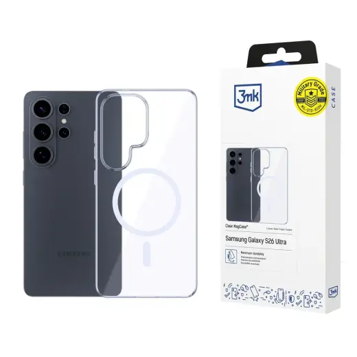 3mk Clear phone case with MagSafe support for Samsung Galaxy S26 Ultra (S948) transparent