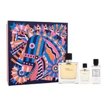 Terre d´Hermes Gift Set with 75 ml perfume, 40 ml aftershave balm, and 12.5 ml miniature.