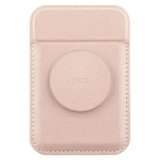 UNIQ Flixa magnetyczny portfel na karty z podpórką różowy|blush pink MagSafe